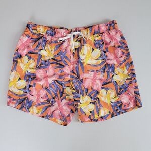 Calvin Klein Multi Color Floral Tropic Swim Trunks Sz XL NEW
